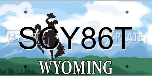 SCY86T Wyoming License Plate
