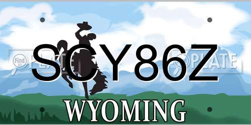 SCY86Z Wyoming License Plate