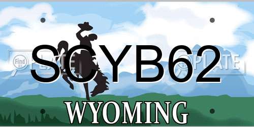SCYB62 Wyoming License Plate