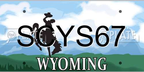 SCYS67 Wyoming License Plate