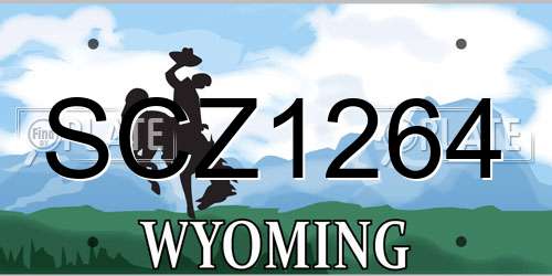 SCZ1264 Wyoming License Plate