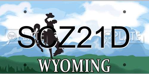 SCZ21D Wyoming License Plate
