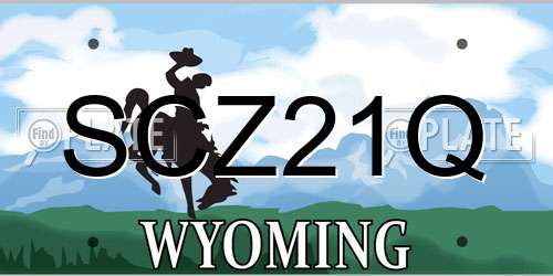 SCZ21Q Wyoming License Plate