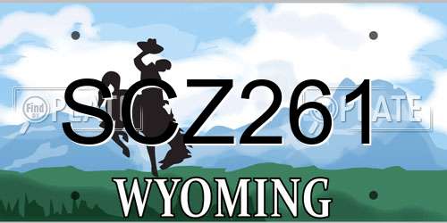 SCZ261 Wyoming License Plate