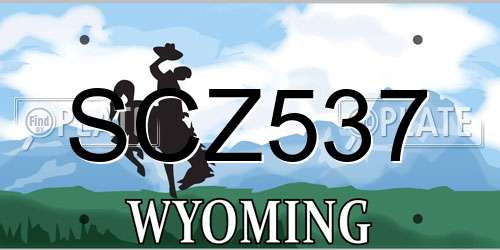 SCZ537 Wyoming License Plate