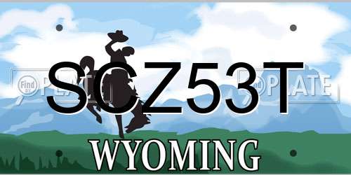 SCZ53T Wyoming License Plate