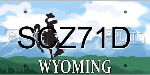 SCZ71D Wyoming License Plate