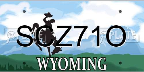 SCZ71O Wyoming License Plate