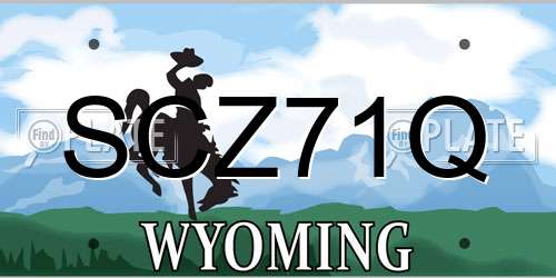 SCZ71Q Wyoming License Plate