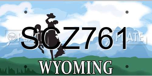 SCZ761 Wyoming License Plate