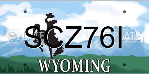 SCZ76I Wyoming License Plate