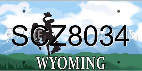 SCZ8034 Wyoming License Plate
