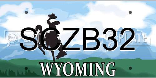 SCZB32 Wyoming License Plate