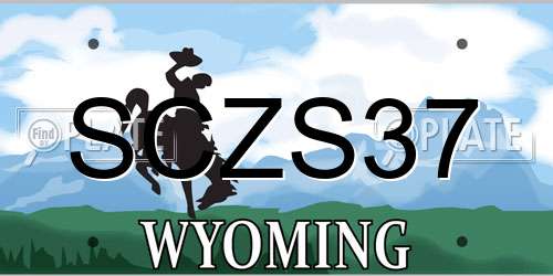 SCZS37 Wyoming License Plate