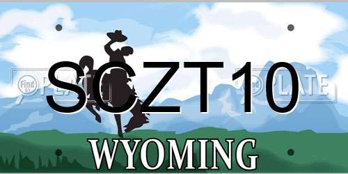 SCZT10 Wyoming License Plate