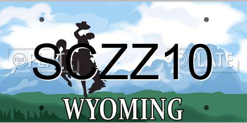 SCZZ10 Wyoming License Plate