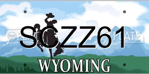 SCZZ61 Wyoming License Plate