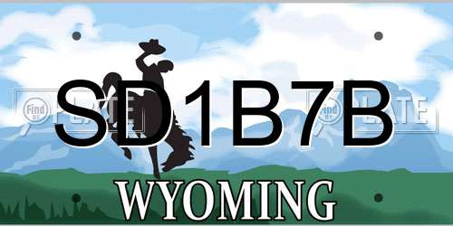 SD1B7B Wyoming License Plate