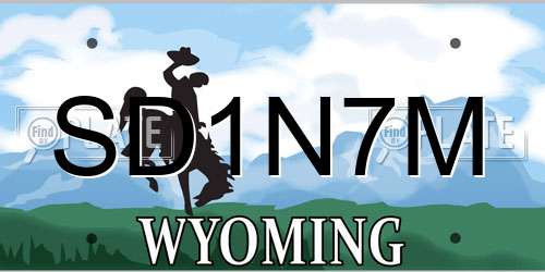 SD1N7M Wyoming License Plate