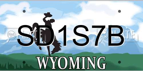 SD1S7B Wyoming License Plate