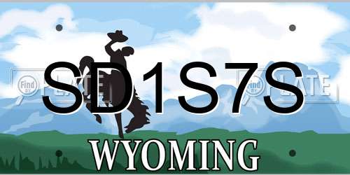 SD1S7S Wyoming License Plate