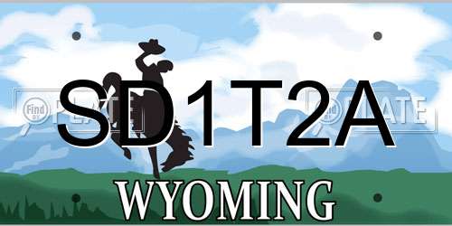 SD1T2A Wyoming License Plate