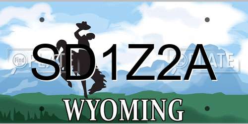 SD1Z2A Wyoming License Plate