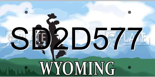 SD2D577 Wyoming License Plate