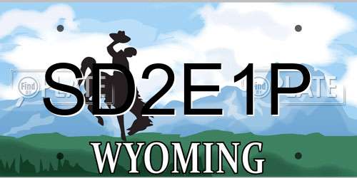 SD2E1P Wyoming License Plate