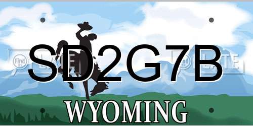 SD2G7B Wyoming License Plate
