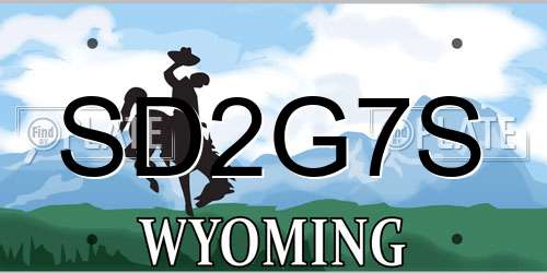 SD2G7S Wyoming License Plate