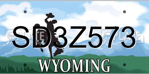 SD3Z573 Wyoming License Plate