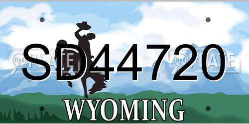SD44720 Wyoming License Plate