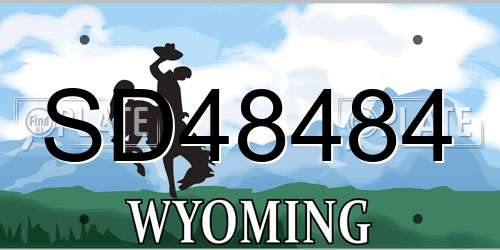 SD48484 Wyoming License Plate
