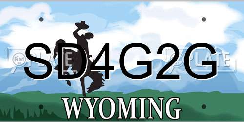 SD4G2G Wyoming License Plate