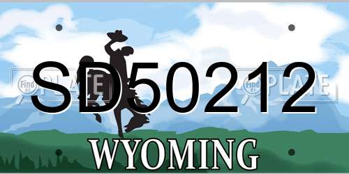 SD50212 Wyoming License Plate