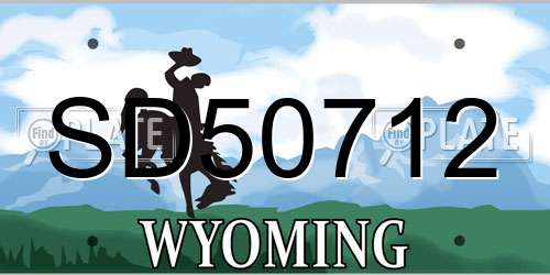 SD50712 Wyoming License Plate