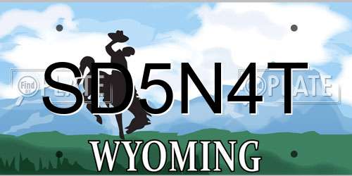 SD5N4T Wyoming License Plate