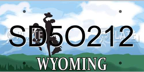 SD5O212 Wyoming License Plate