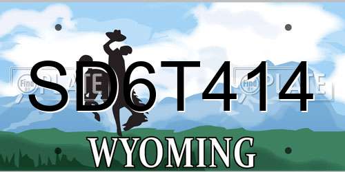 SD6T414 Wyoming License Plate