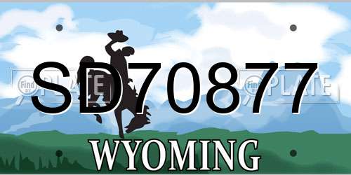 SD70877 Wyoming License Plate