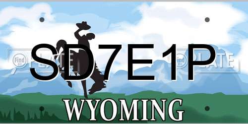 SD7E1P Wyoming License Plate