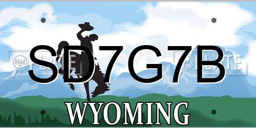 SD7G7B Wyoming License Plate