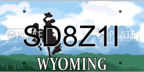 SD8Z1I Wyoming License Plate