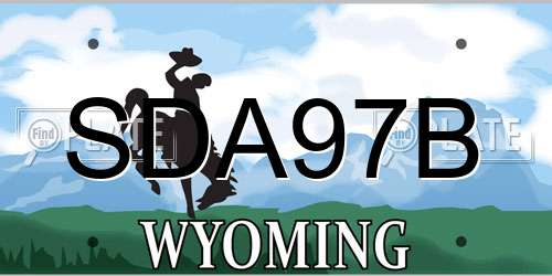 SDA97B Wyoming License Plate
