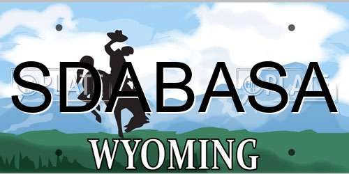 SDABASA Wyoming License Plate