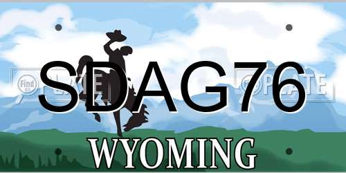 SDAG76 Wyoming License Plate