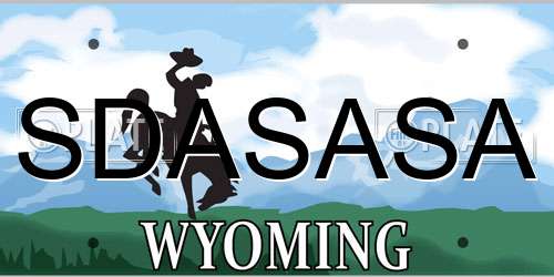 SDASASA Wyoming License Plate