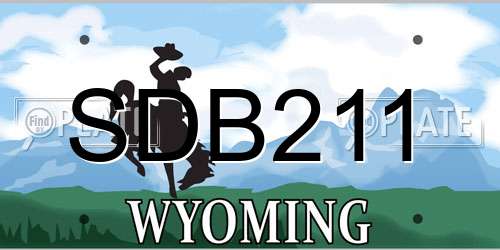 SDB211 Wyoming License Plate