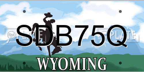 SDB75Q Wyoming License Plate
